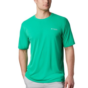 Columbia PFG Zero Rules Short Sleeve, Camiseta Verdes Claro Para Hombre | 923148-SML